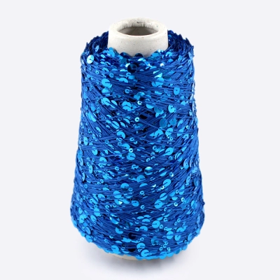 Бобина Пайетки, CARILLON 2000 (50% хлопок, 50% пайетки) 200 м. (4150 9122, Электрик)