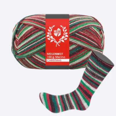 Пряжа Lana Grossa 4-х нитка LUREX Meilenweit 100 Merino Christmas (6803)