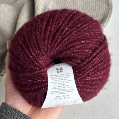 Пряжа Katia Cotton-Merino Glam (1300.304, Винный морс)