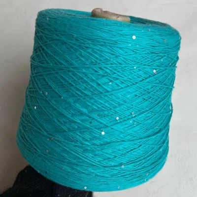 Бобина Cashmere Shine by Loro Piana (97% кашемир, 3% пайетки), 320 м. (81853, Бирюза)