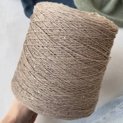 Бобина Cashmere Shine by Loro Piana (97% кашемир, 3% пайетки), 320 м. (1136 1148 1138, Лоро Беж)