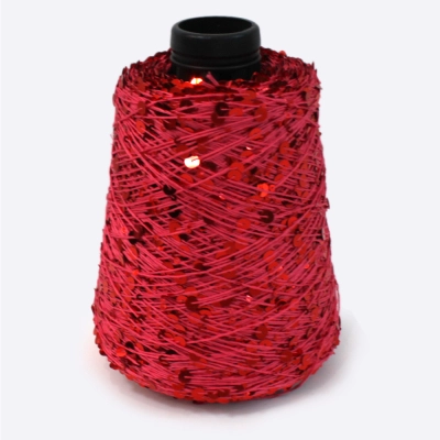 Бобина Пайетки, CARILLON 2000 (50% хлопок, 50% пайетки) 200 м. (67034, Клубника)