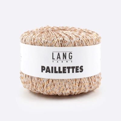 Пряжа Lang Paillettes (39.0002, Крем на золоте)
