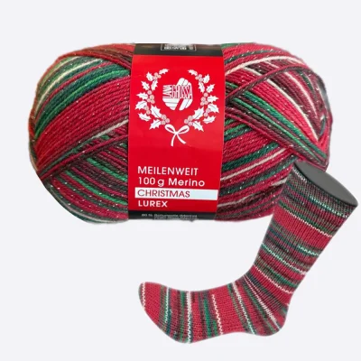 Пряжа Lana Grossa  Meilenweit 100 Merino Lurex Christmas (6805)