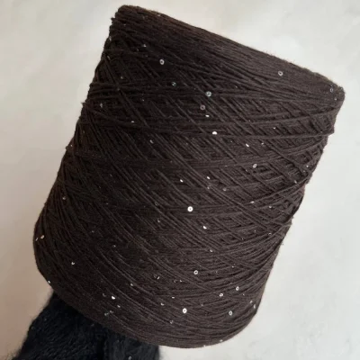 Бобина Cashmere Shine by Loro Piana (97% кашемир, 3% пайетки), 320 м. (81833, Дубайский шоколад)