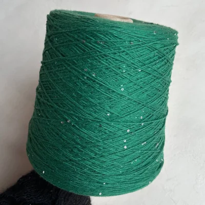 Бобина Cashmere Shine by Loro Piana (97% кашемир, 3% пайетки), 320 м. (64335, Можжевельник)