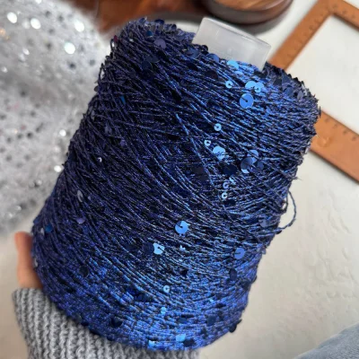 Бобина пайетки Reflex (30% хлопок, 50% пайетки, 20% люрекс), 230 м. (5967 6022, Королевский синий)