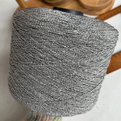 Бобина Pasha Papasha (42% хлопок, 20% лен, 24% Пл, 14% Па), 240 м. (6908, Темное серебро)