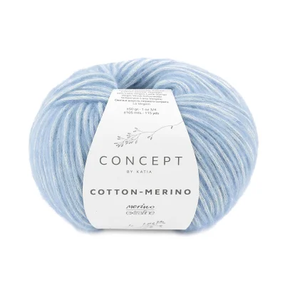 Пряжа Katia Cotton-Merino (131, Голубая луна)