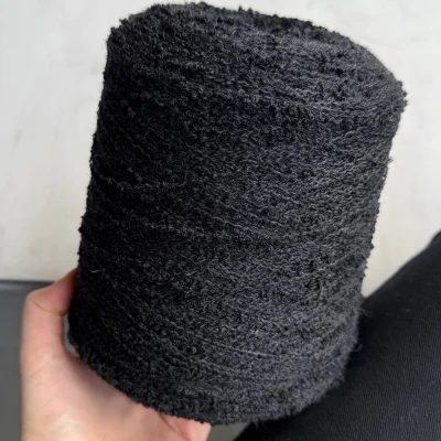 Бобина букле Wool Flam (93% меринос, 7% Па), 300 м. (6875, Тотал блек)