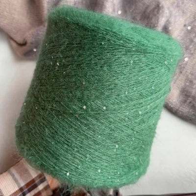Бобина Silkid Sequins by WoolDom  (65% кидмохер, 25% шелк mulberry, 10% пайетки), 700 м. (14757, Тиковое дерево)