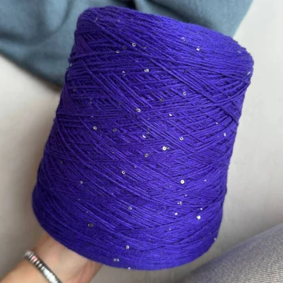 Бобина Cashmere Shine by Loro Piana (97% кашемир, 3% пайетки), 320 м. (6516, Ультрафиолет)