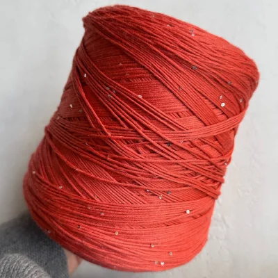Бобина Kachinelli Merino (85% меринос, 4% хлопок, 11% пайетки), 310 м. (8548, Апероль)