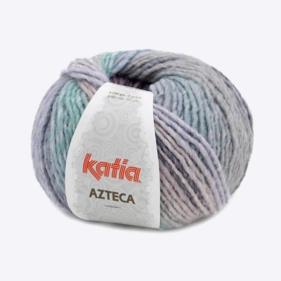 Пряжа Katia Azteca (493.7878, Лилово-мятный пепел)