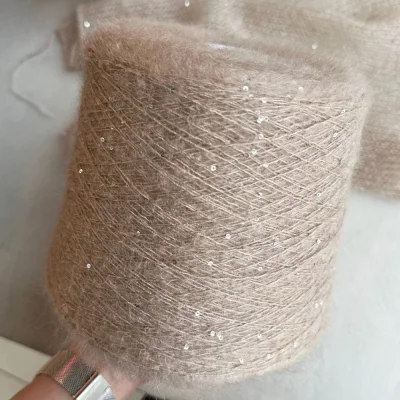 Бобина Silkid Sequins by WoolDom  (65% кидмохер, 25% шелк mulberry, 10% пайетки), 700 м. (14723, Пенка Кучинелли)