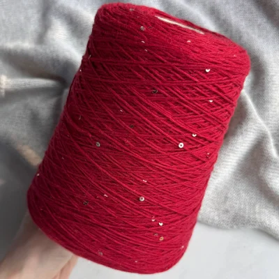 Бобина ShinyMix (95% хлопок пима, 5% пайетки). (Primavera, 420 м, Malboro, Красный)