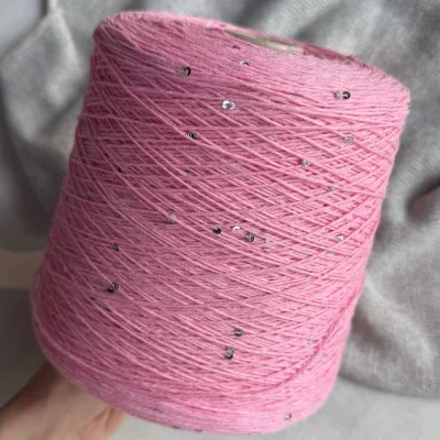 Бобина Хлопок с пайетками ShinyMix (95% хлопок пима, 5% пайетки). (Primavera, 420 м, 875, Лотос)