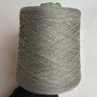 Бобина Cashmere Shine by Loro Piana (97% кашемир, 3% пайетки), 320 м. (64333, Хаки с молоком)