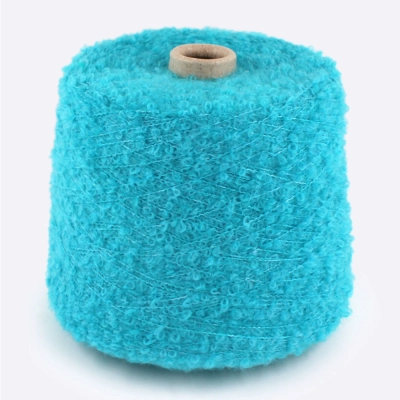 Бобина букле, KooKoo by Millefili SPA (30% меринос, 30% тенсель, 40% ПА), 350 м. (1123, Мальдивы)