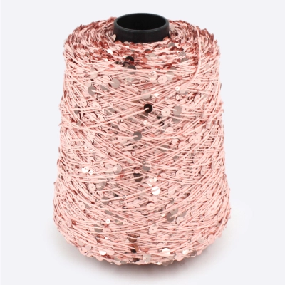 Бобина Пайетки, CARILLON 2000 (50% хлопок, 50% пайетки) 200 м. (67319, Лосось)