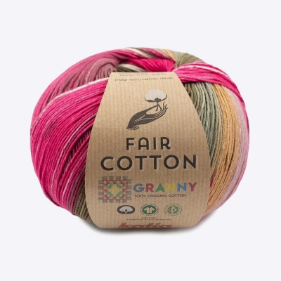 Пряжа Katia Fair Cotton Granny (1018.304, Фуксия милитари)