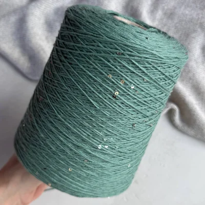 Бобина ShinyMix (95% хлопок пима, 5% пайетки). (Primavera, 420 м, 150, Мята)