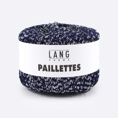 Пряжа Lang Paillettes (39.0035, Чернила с серебром)