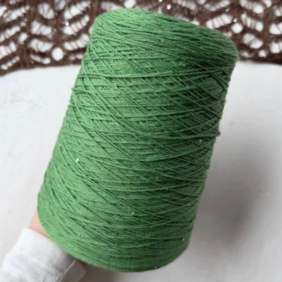 Бобина Cotton Paillettes Mix (95% хлопок, 5% сияние). (848 Filartex, Шалфей, 480 м.)