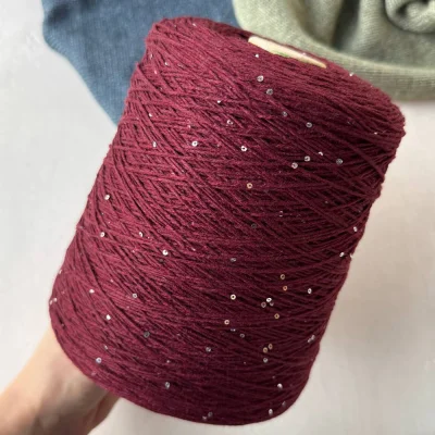 Бобина Cashmere Shine by Loro Piana (97% кашемир, 3% пайетки), 320 м. (1126 6117 6118 1130 5744 1145, Бордо)