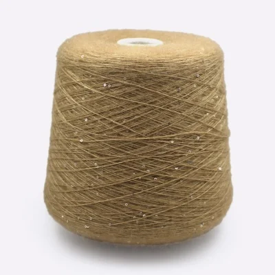 Бобина Pailette Silkid by WoolDom (62% кидмохер, 23% шелк малберри, 10% меринос, 5% пайетки), 800 м. (7246, Корги)